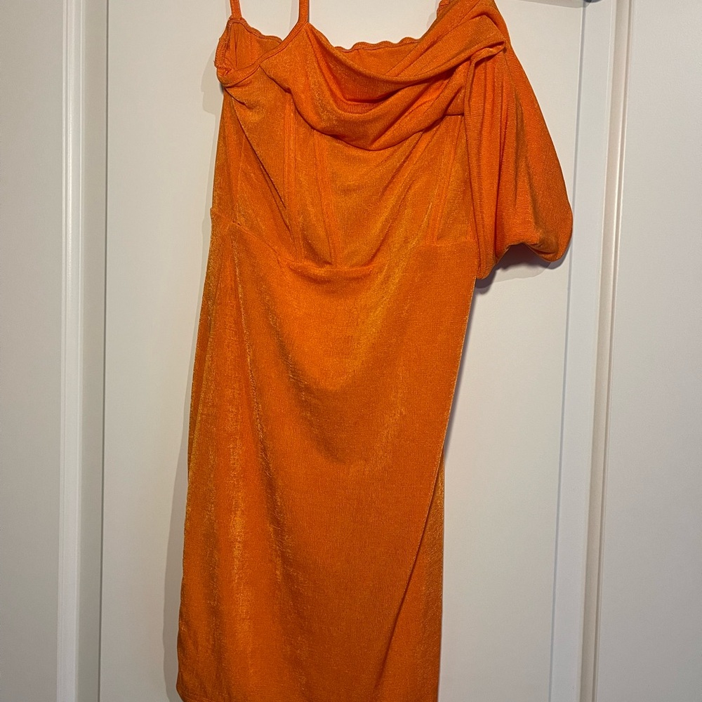 Sexy SHEIN One Shoulder Orange Dress